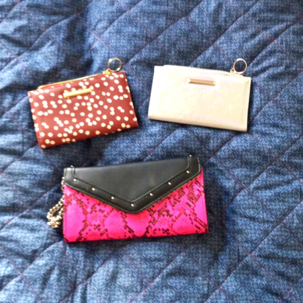 3 super cute like new wallets and clutches